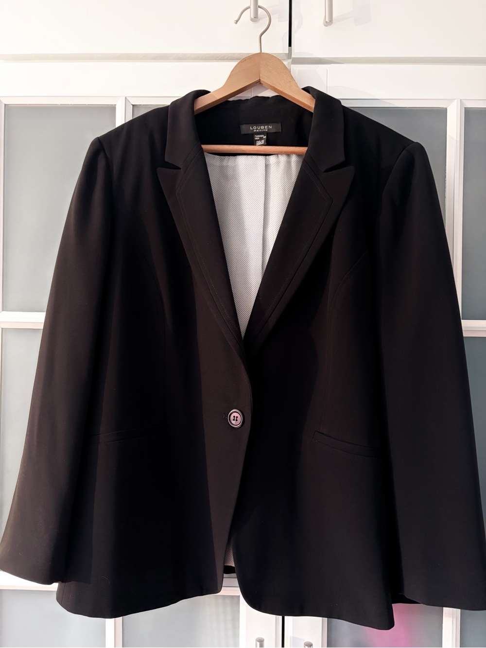 Louben Plus Size Black Single-Button Tailored Blazer